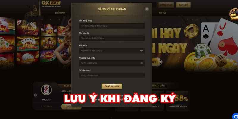 Những lưu ý quan trọng khi đăng ký Oxbet