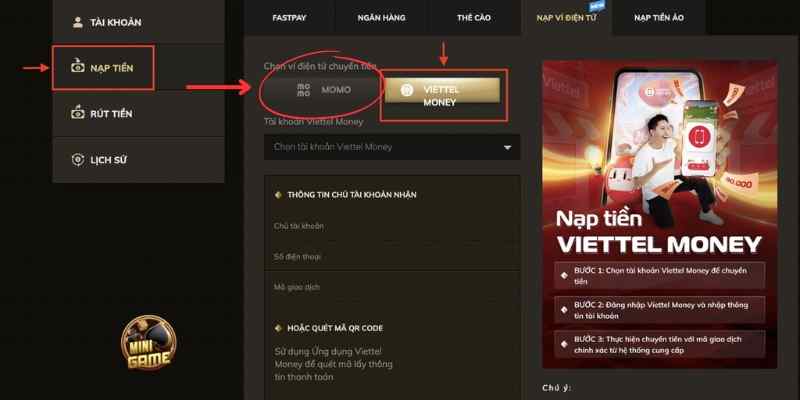 Nạp tiền tiện lợi với ví điện tử momo